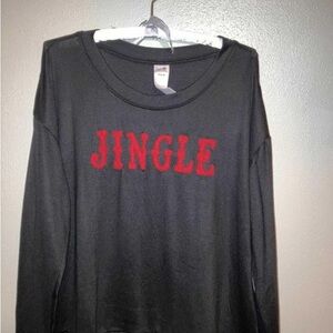 Christmas Black Sweater with Red 'Jingle'